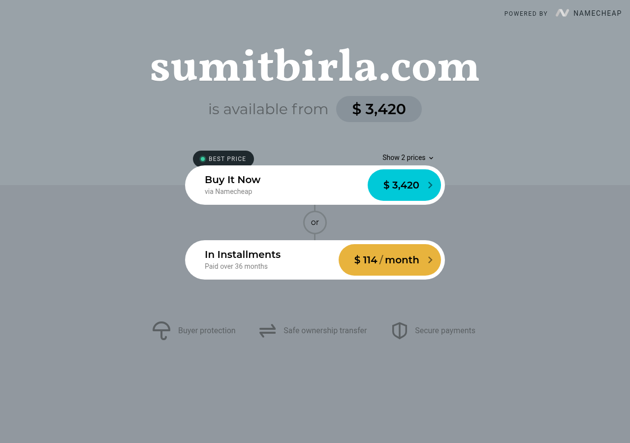 sumitbirla.com listed for sale